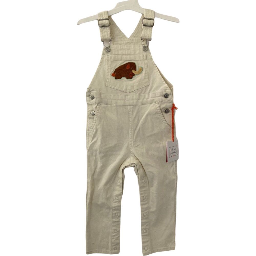 Christian Robinson Overalls Girls 2T Pants Denim Toddler White New